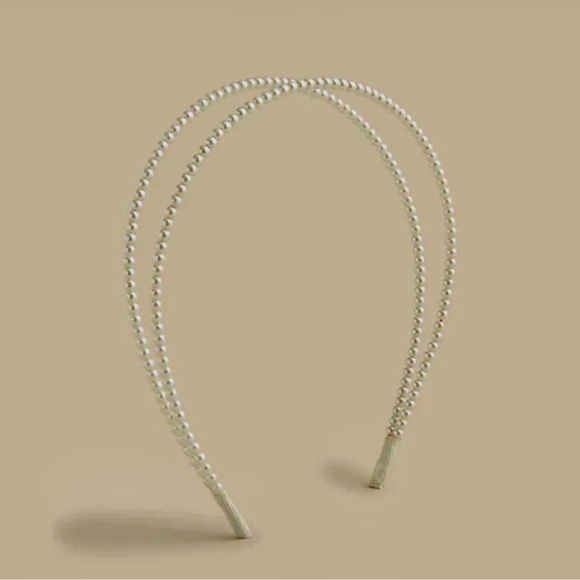 NWT J. Crew double band Pearl Headband - Picture 1 of 5
